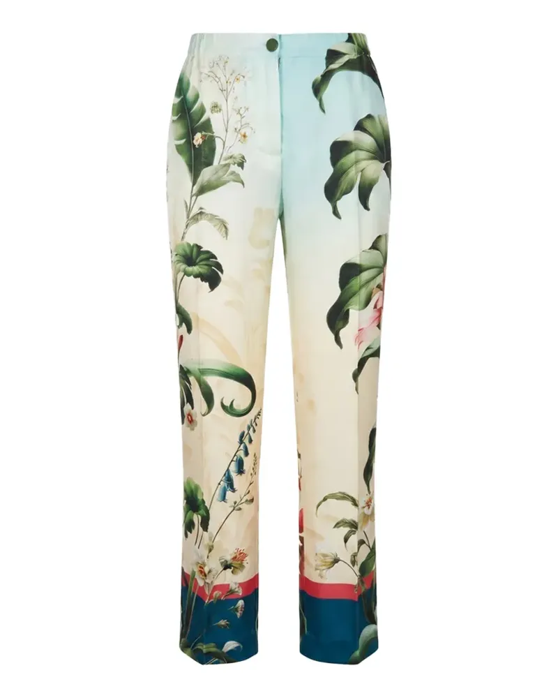 For Restless Sleepers Etere floral-print silk trousers - Nude Nude