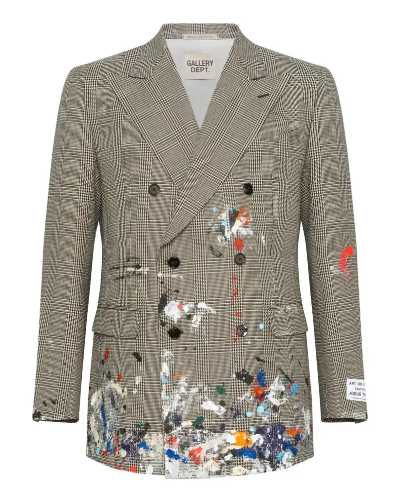 GALLERY DEPT. houndstooth double-breasted coat - Nude Nude