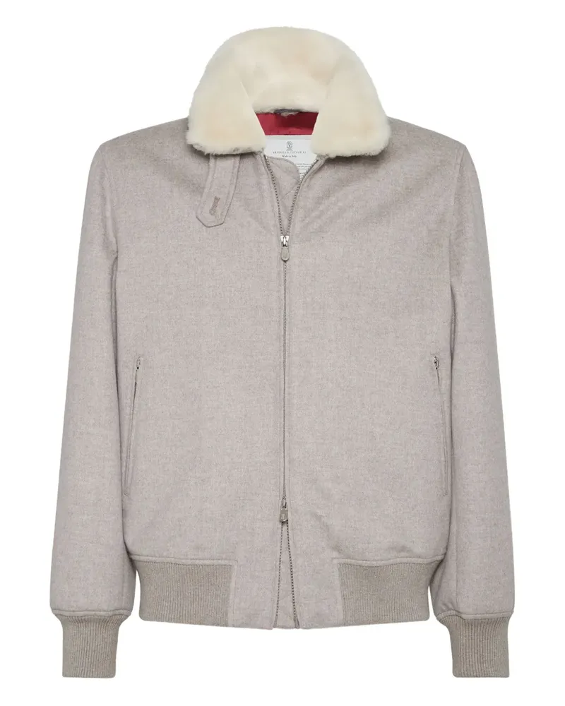 Brunello Cucinelli Bomberjacke aus Kaschmir - Grau Grau