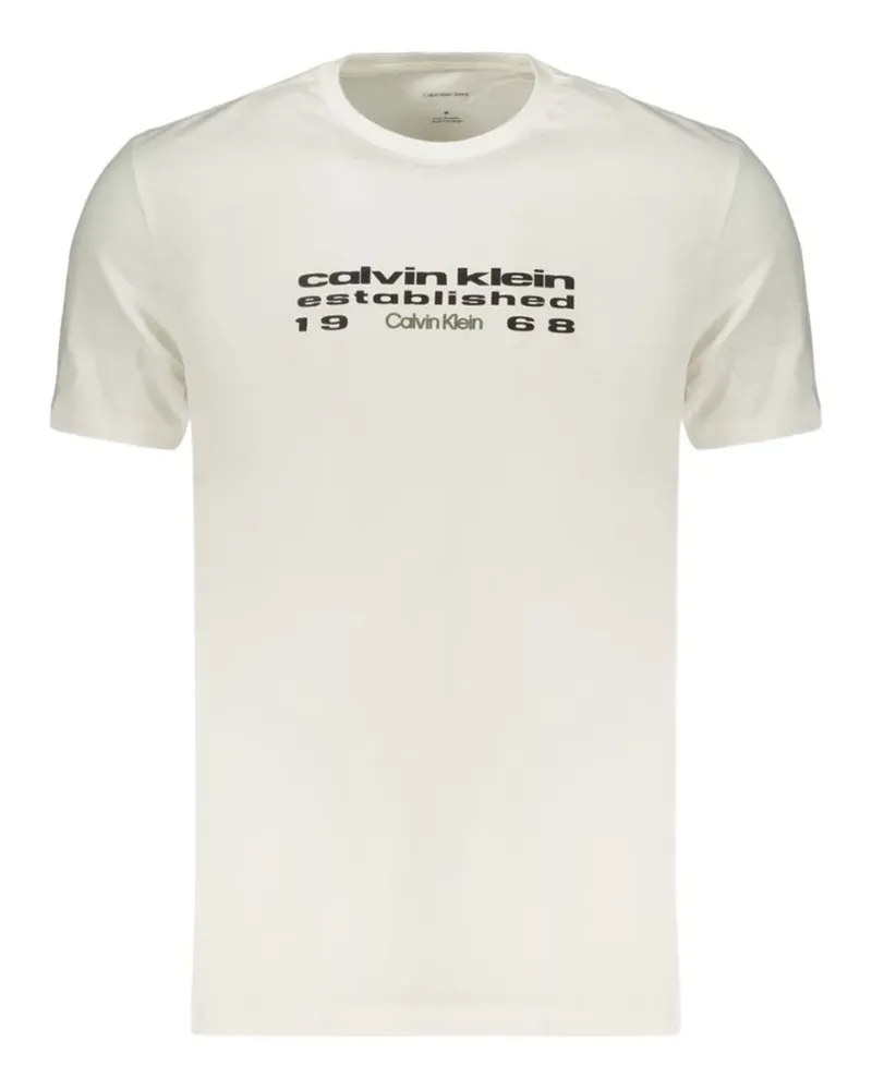 Calvin Klein logo-print cotton T-shirt - Nude Nude