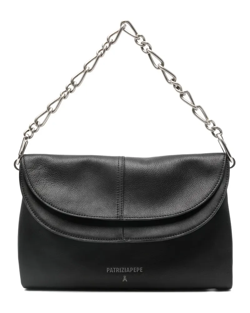 Patrizia Pepe Schultertasche mit Kettenriemen - Schwarz Schwarz