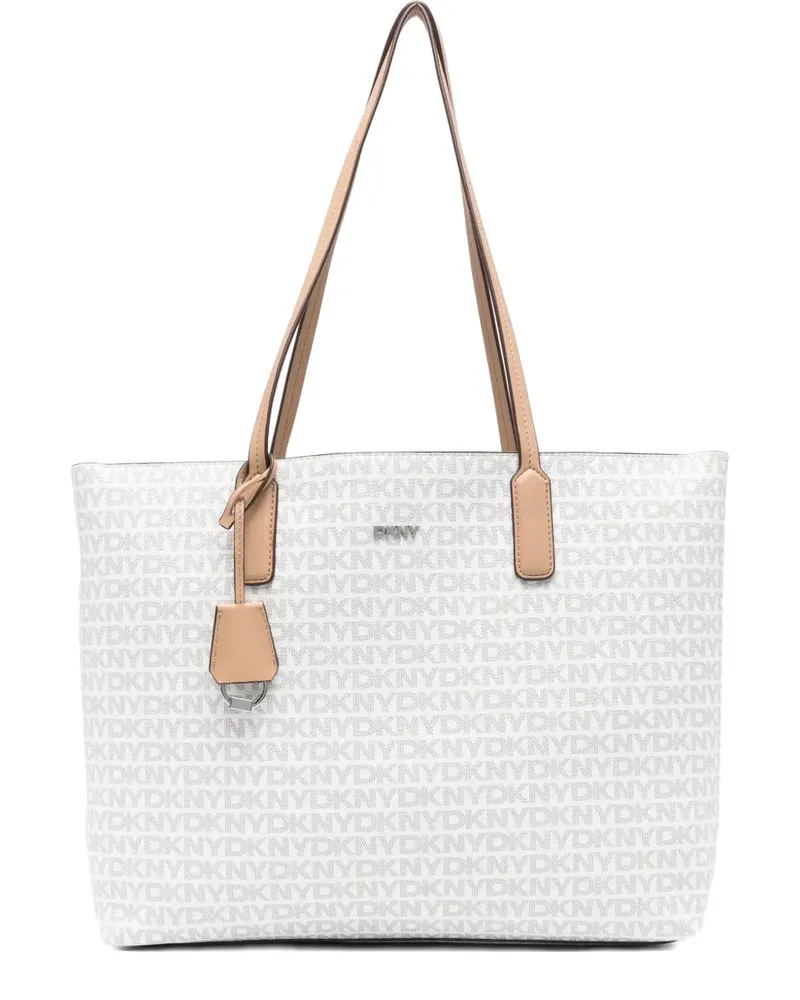 DKNY Mittelgroße Tote Bag mit Logo-Muster - Weiß Weiß