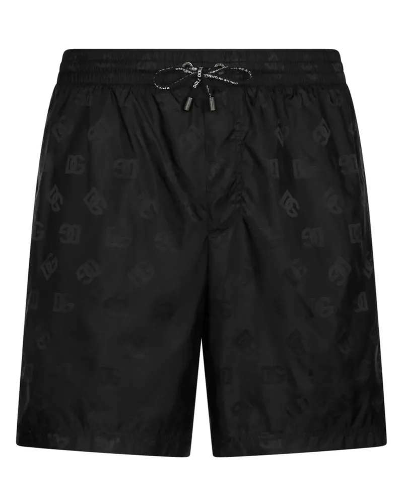 Dolce & Gabbana Badeshorts mit DG-Print - Schwarz Schwarz