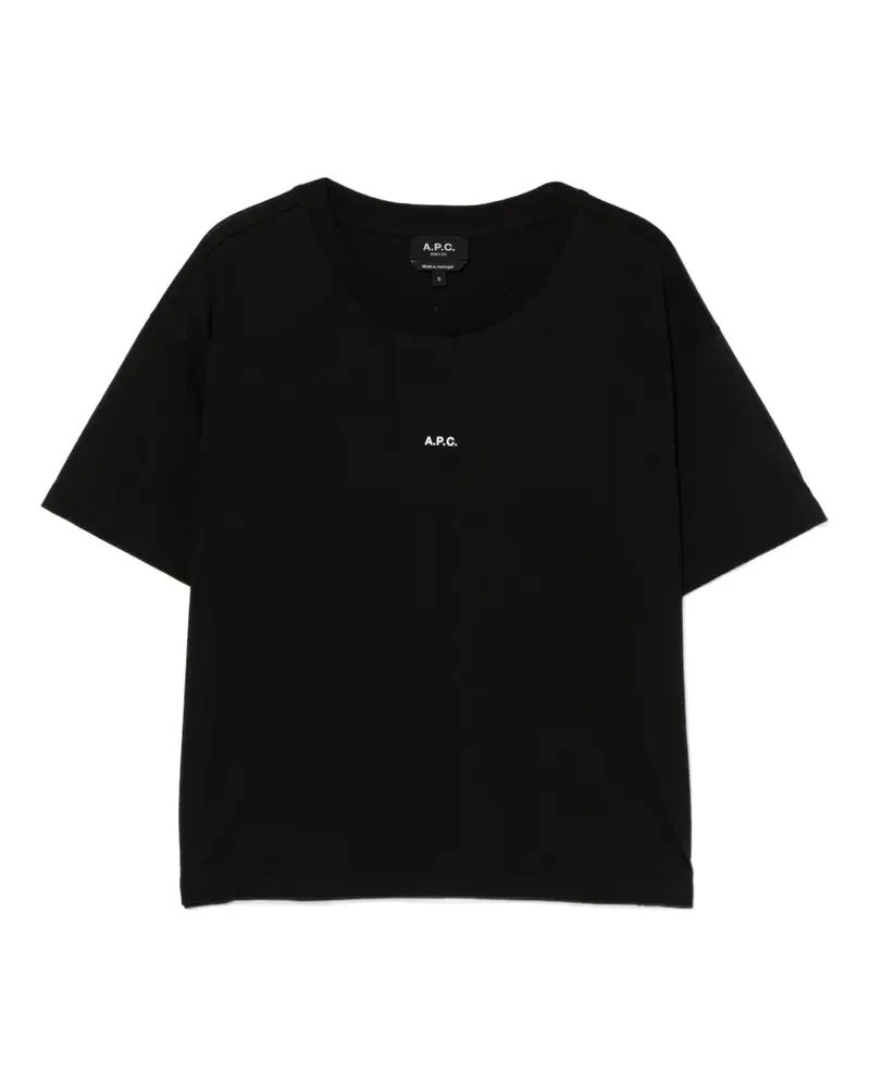 A.P.C. T-Shirt mit Logo-Print - Schwarz Schwarz