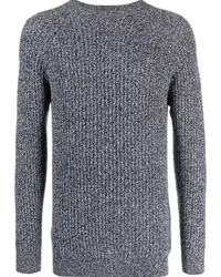 Johnstons of Elgin Gerippter Pullover aus meliertem Kaschmir Blau