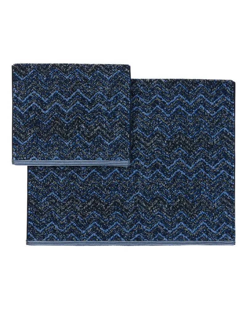 Missoni Home Badetuch mit Zickzackmuster (2er-Set) - Blau Blau