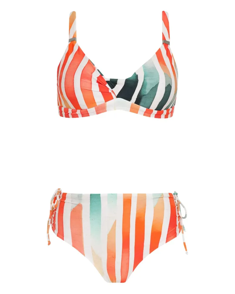 Lygia & Nanny Marcela Bikini mit Streifen-Print - Orange Orange