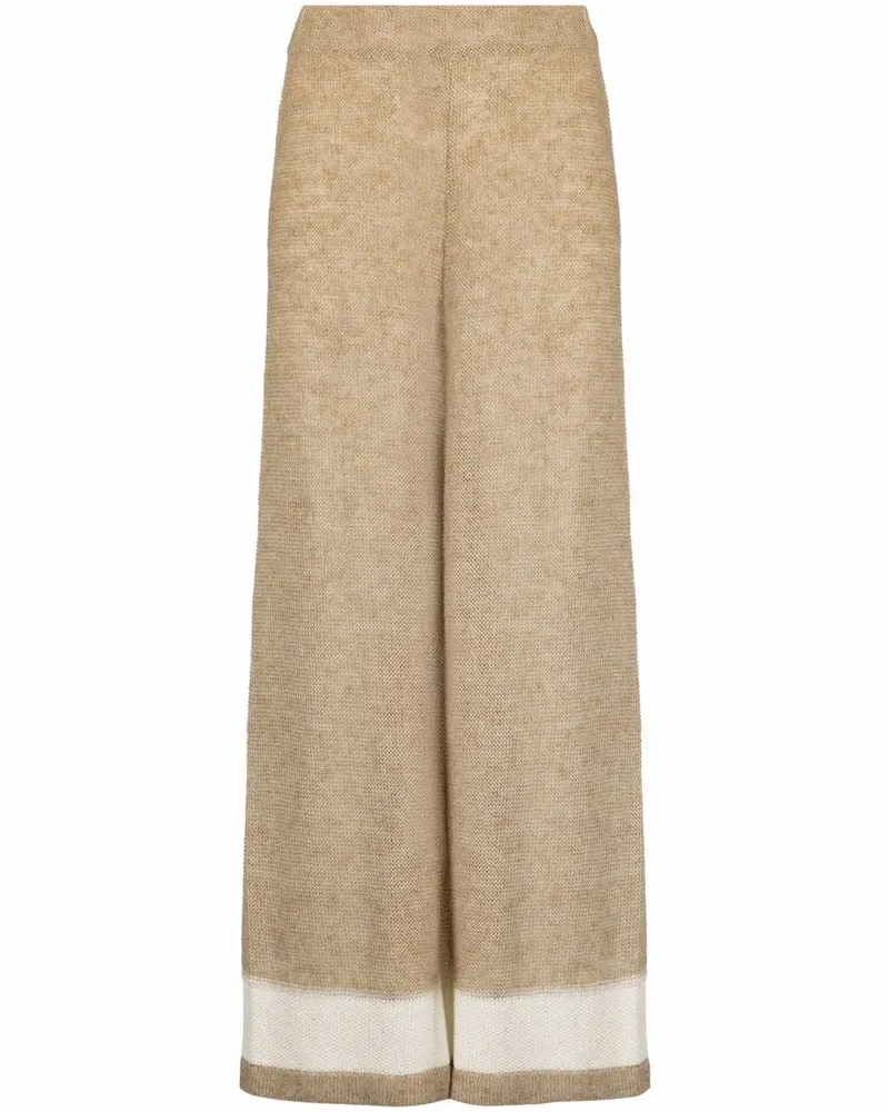 Fabiana Filippi Gestrickte Hose mit weitem Bein - Nude Nude