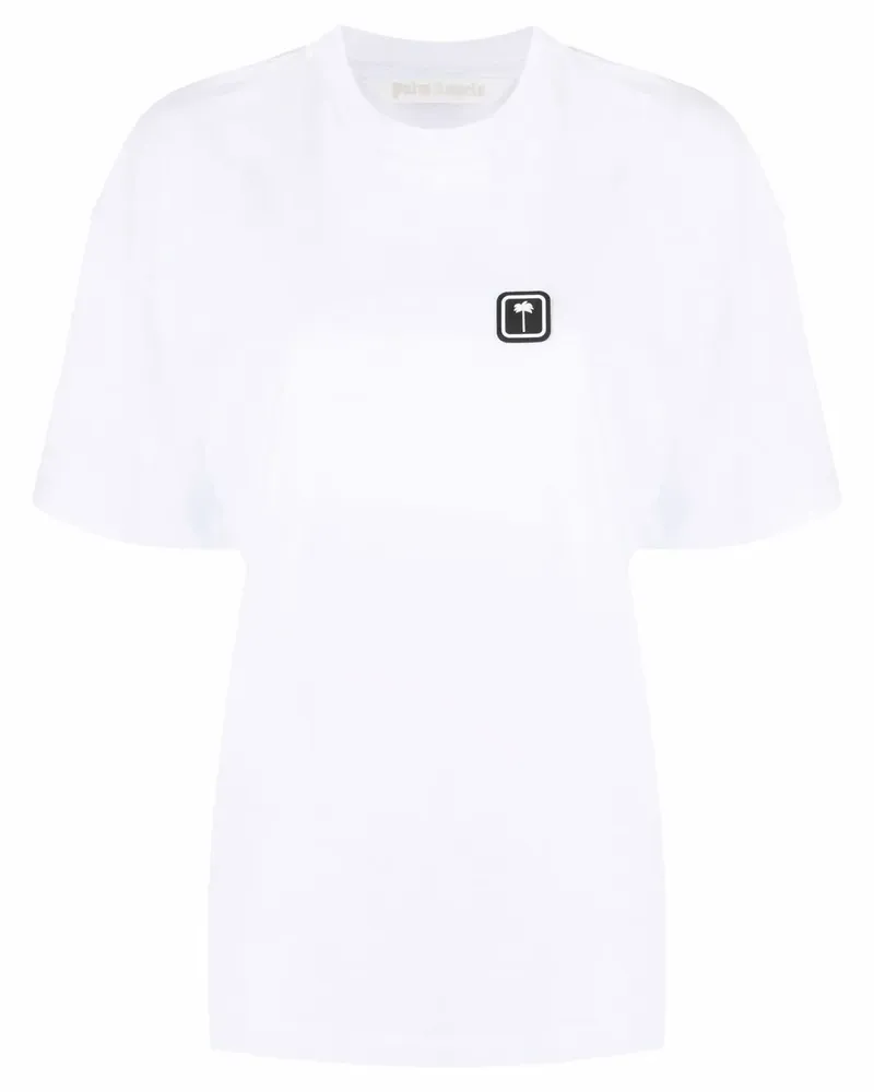 Palm Angels T-Shirt mit Palmen-Patch - Weiß Weiß