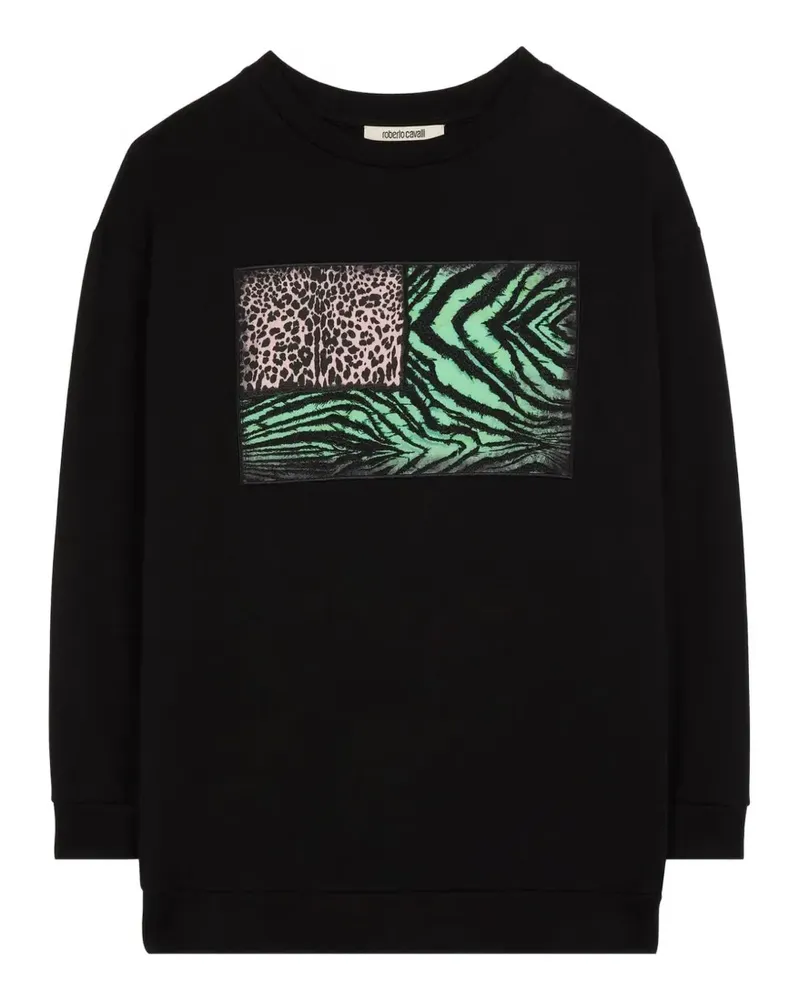 Roberto Cavalli Sweatshirt mit Tier-Print - Schwarz Schwarz