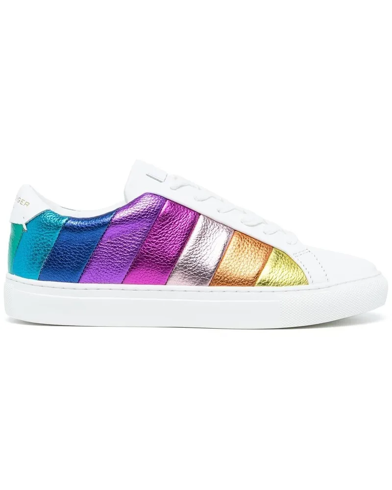 Kurt Geiger Lane Sneakers mit Regenbogen-Streifen - Weiß Weiß