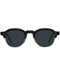 Thom Browne Sonnenbrille mit ovalem Gestell Schwarz