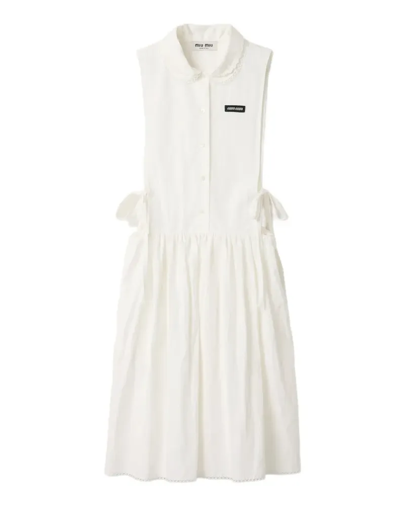 Miu Miu Kleid aus Slub-Popeline - Weiß Weiß