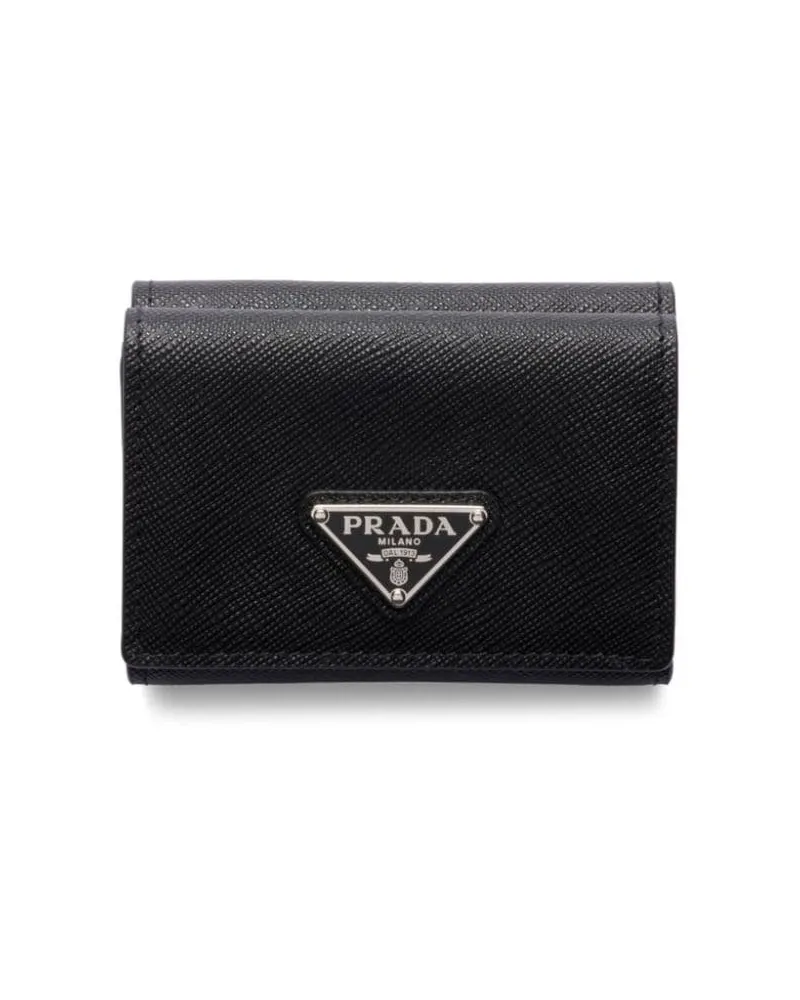 Prada Kleines Portemonnaie aus Saffiano-Leder - Schwarz Schwarz