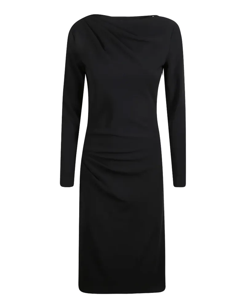 Max Mara draped long-sleeve midi dress - Schwarz Schwarz