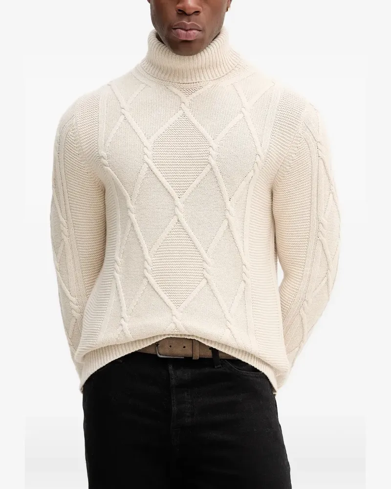 JOOP! Liono cable knit roll-neck sweater - Weiß Weiß