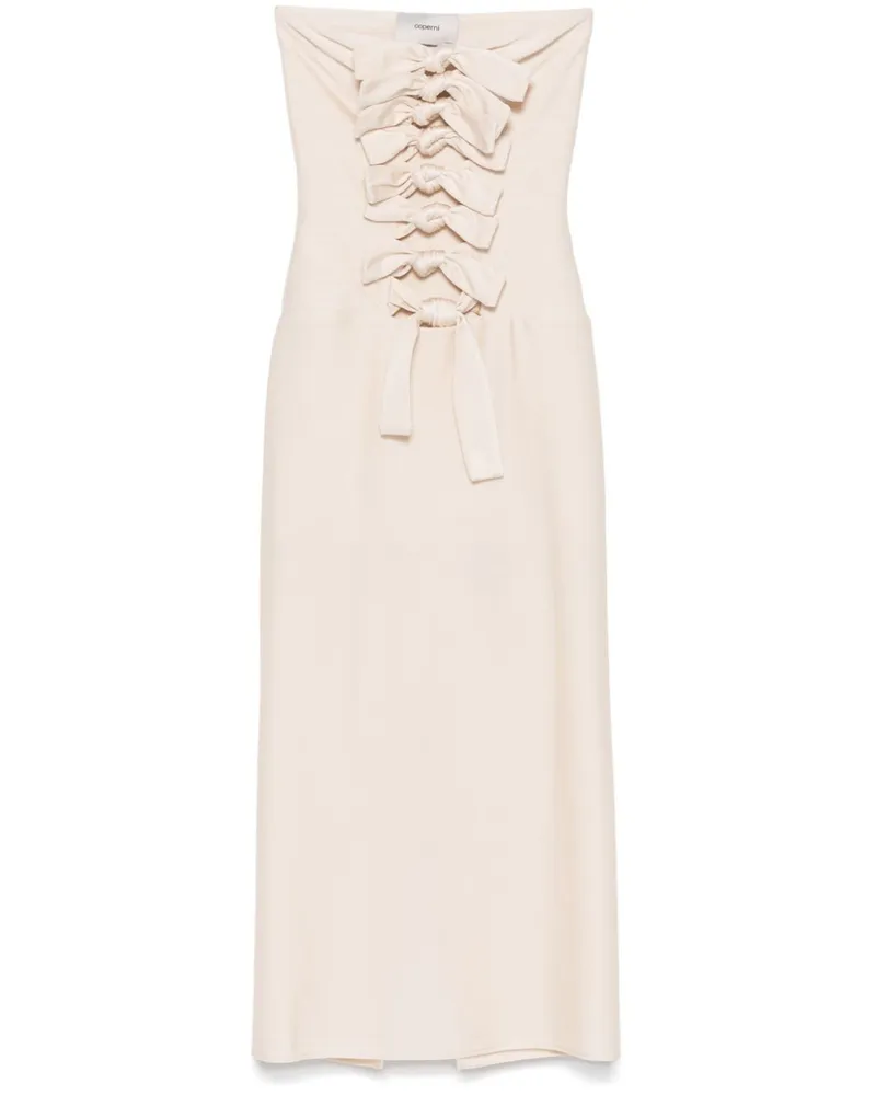 COPERNI Jersey-Midikleid mit Knotendetail - Nude Nude