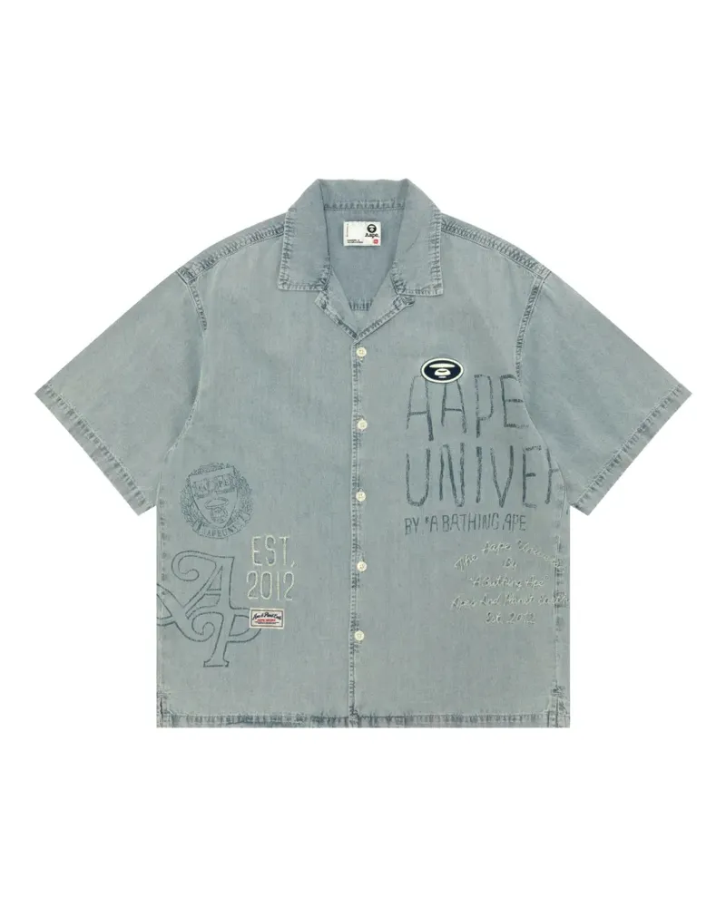 BAPE embroidered shirt - Blau Blau