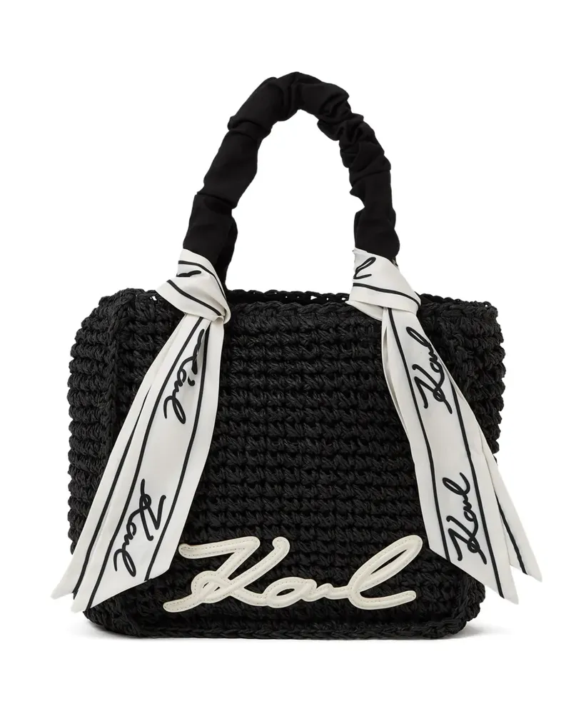 Karl Lagerfeld Signature Scarf Strandtasche - Schwarz Schwarz