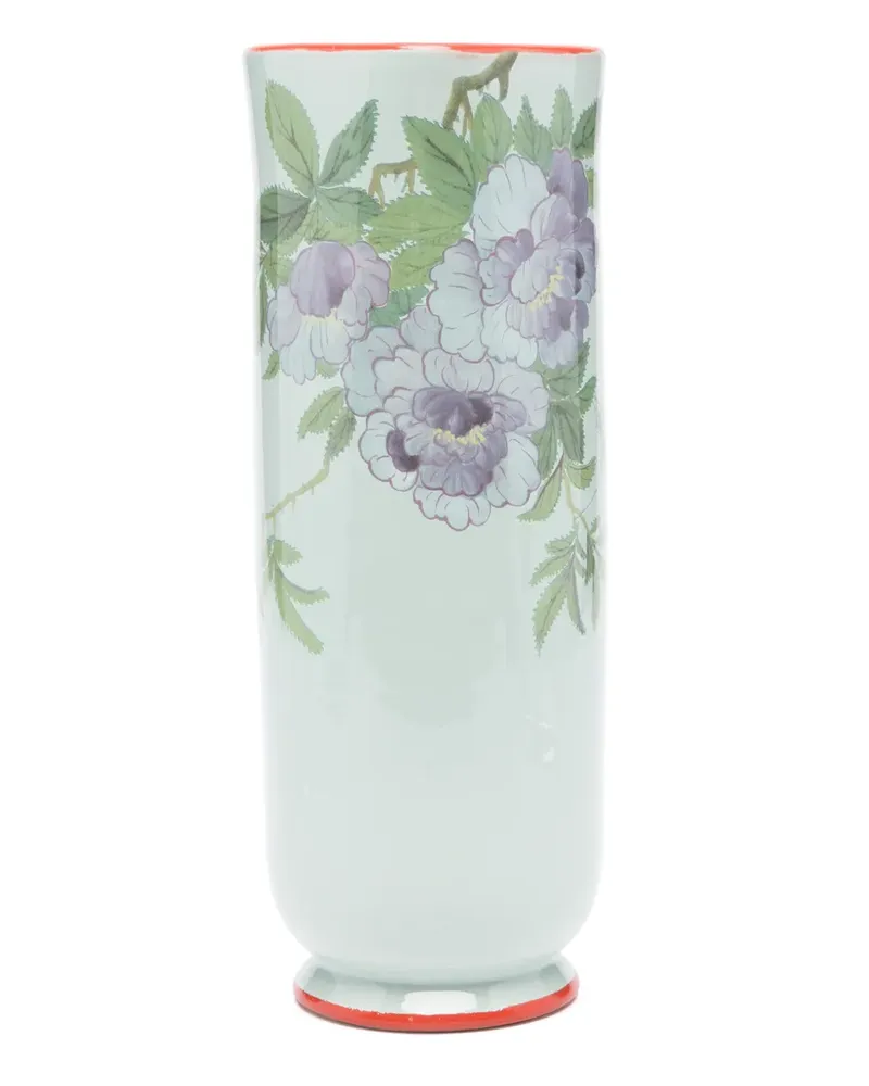 Pierre-Louis Mascia Vase mit Blumen-Print (33cm x 10cm) - Blau Blau