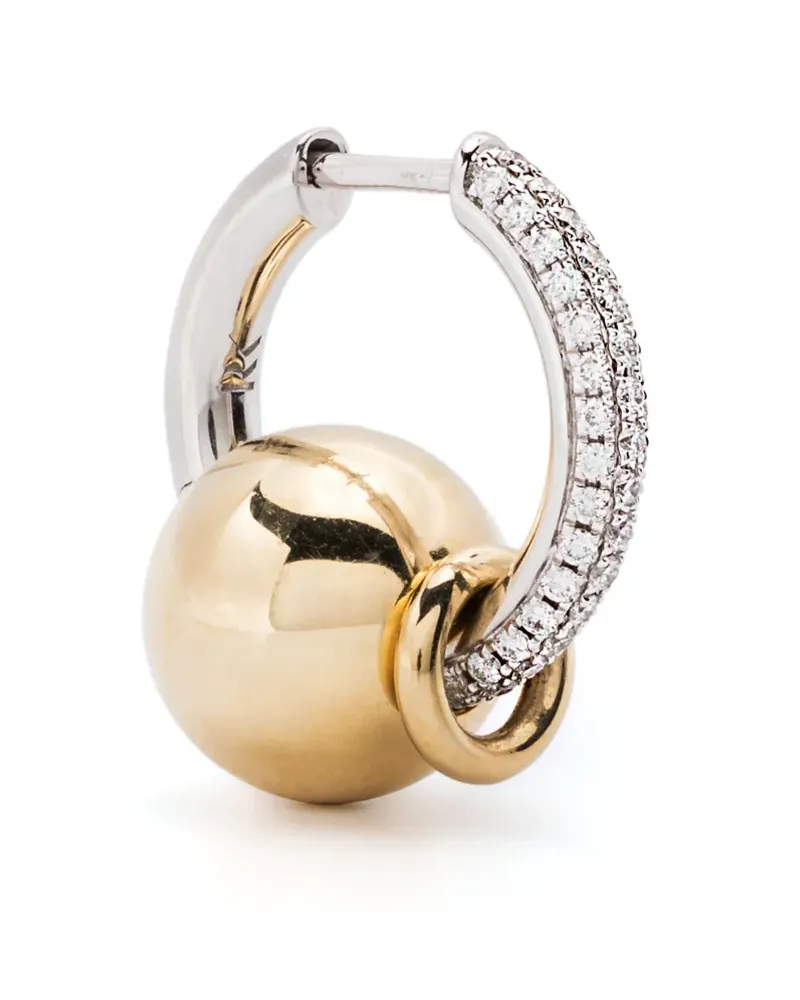 Rainbow K 14kt The Piercing Goldcreole mit Diamanten - Silber Silber