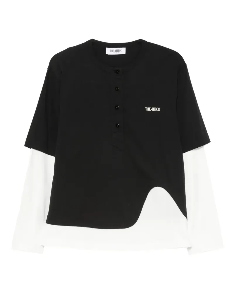 ATTICO Asymmetrisches T-Shirt - Schwarz Schwarz