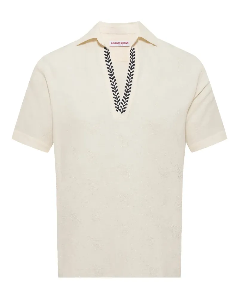 Orlebar Brown Ridley embroidered short-sleeve top - Weiß Weiß
