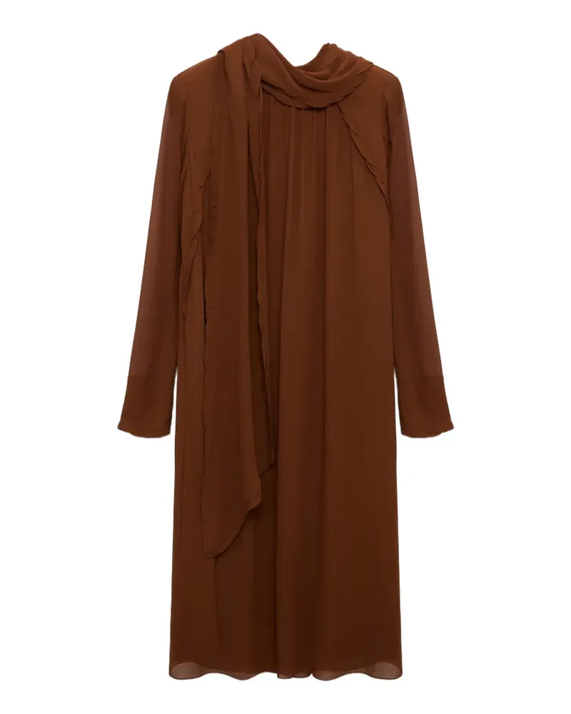 Dorothee Schumacher Gerüschtes Sheer Twist Kleid mit Schaldetail - Braun Braun