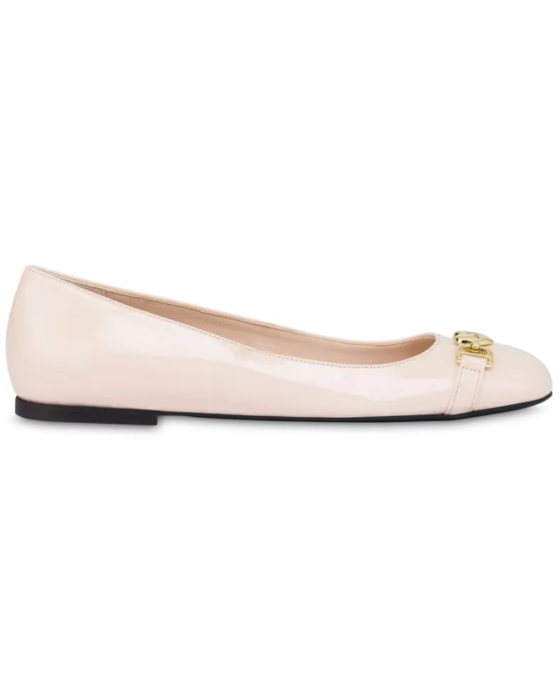 Moschino Ballerinas mit Logo-Schild - Rosa Rosa