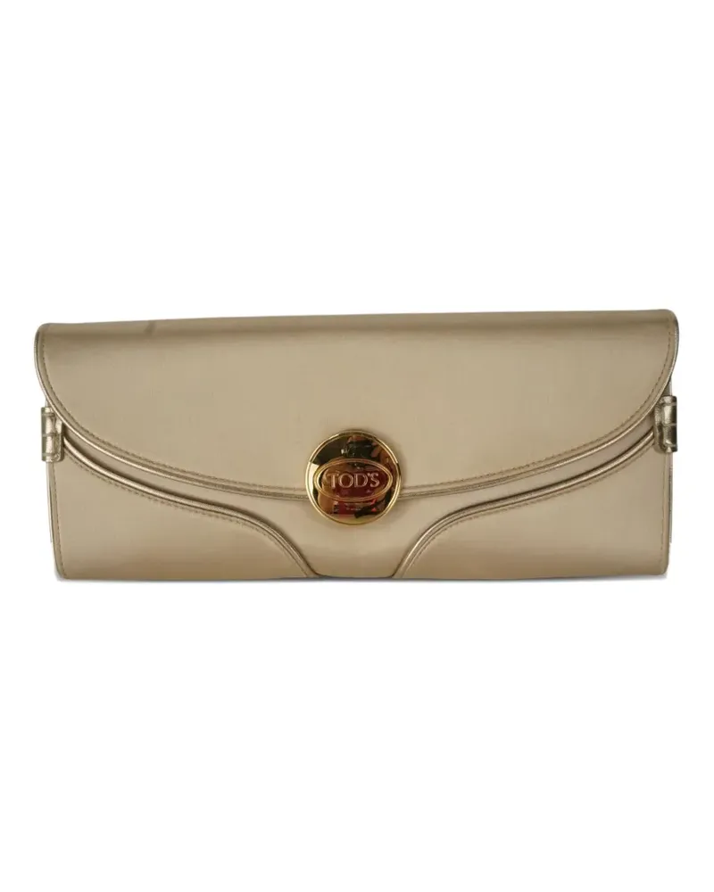TOD'S logo clutch bag - Nude Nude