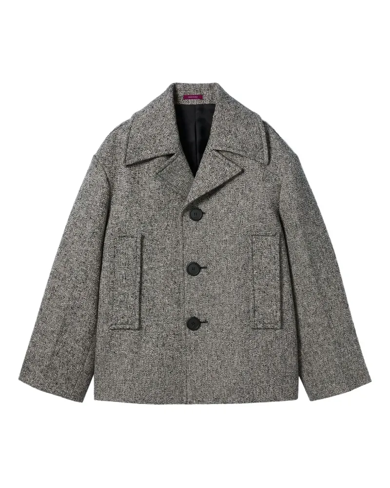 Gucci button single-breasted caban coat - Grau Grau