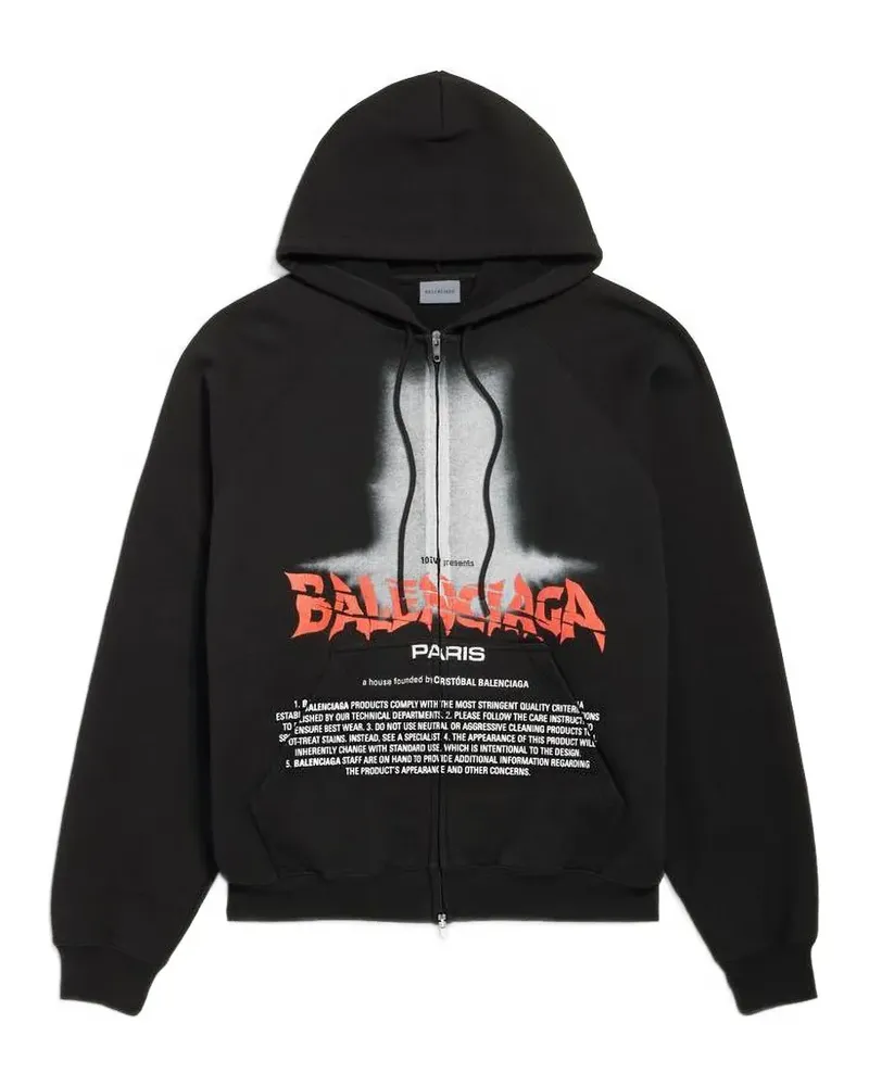 Balenciaga The Door Oversized-Kapuzenjacke in Schwarz Schwarz