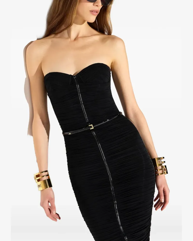 Elisabetta Franchi Jersey-Stretchkleid mit Gürtel - Schwarz Schwarz