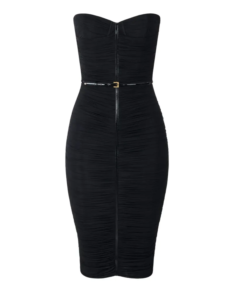 Elisabetta Franchi Jersey-Stretchkleid mit Gürtel - Schwarz Schwarz