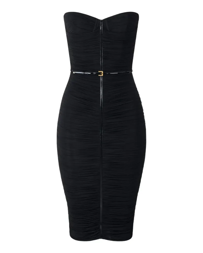 Elisabetta Franchi Jersey-Stretchkleid mit Gürtel - Schwarz Schwarz