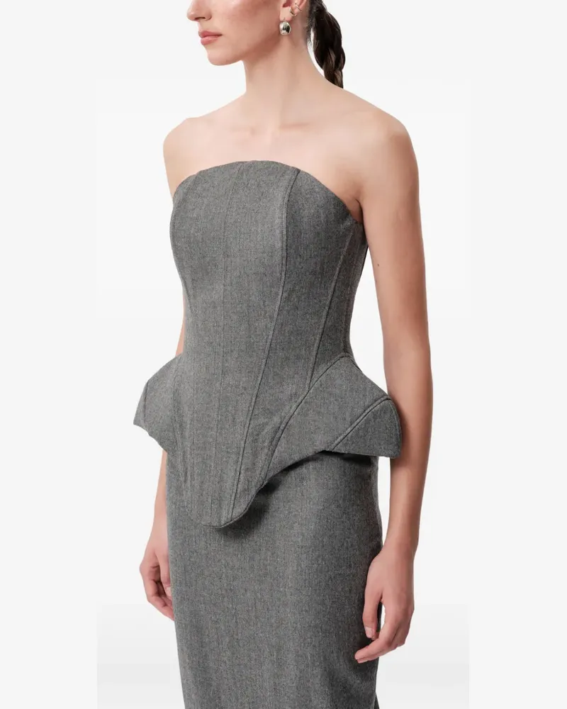 CONCEPTO Sculpt peplum corset blouse - Grau Grau
