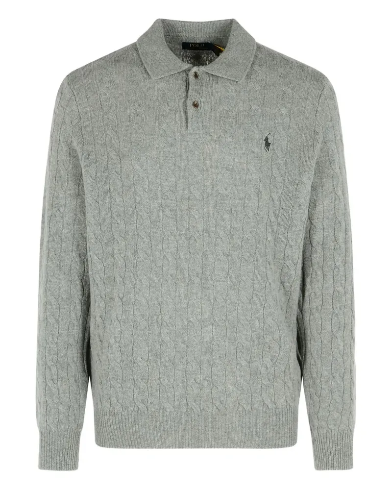 Ralph Lauren Polokragen-Pullover mit Zopfmuster - Grau Grau