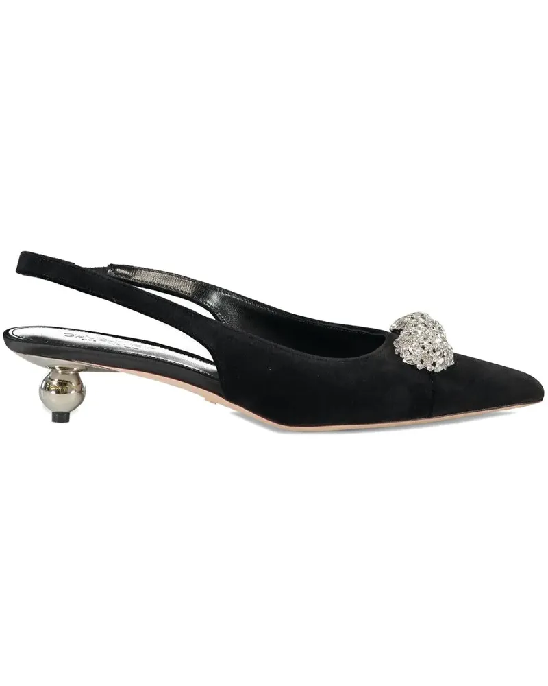 Giambattista Valli Slingback-Pumps mit Kristallen 35mm - Schwarz Schwarz