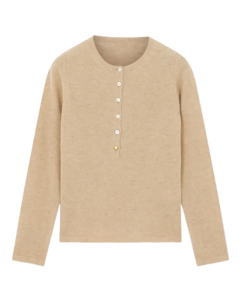 Fortela Lou Henley buttoned sweater - Nude Nude