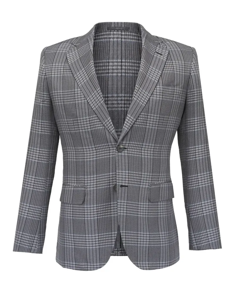 Brioni check-pattern notched-lapel jacket - Grau Grau