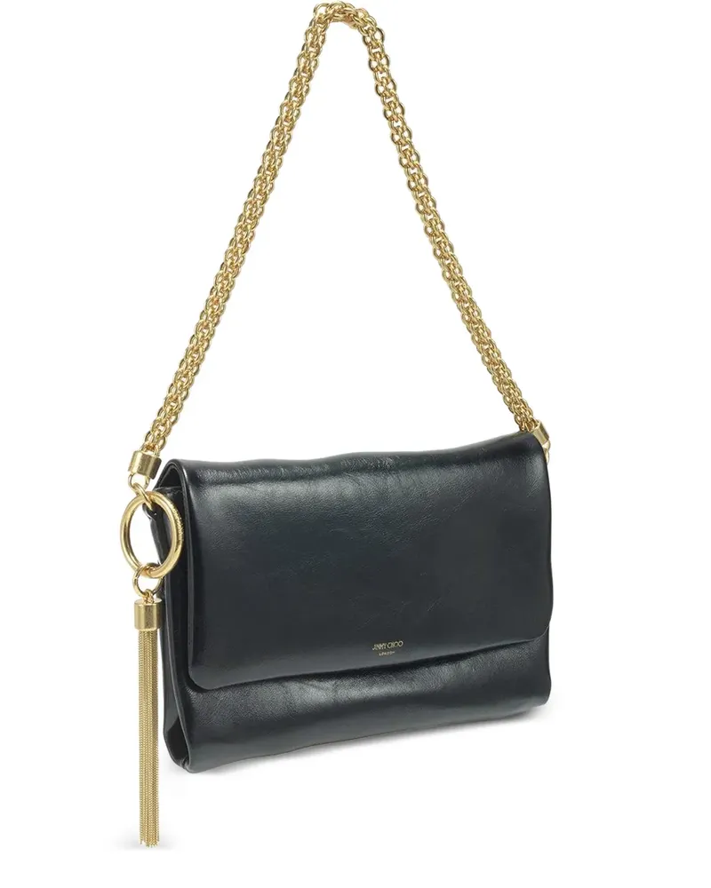 Jimmy Choo Callie Schultertasche mit Klappenkette - Schwarz Schwarz