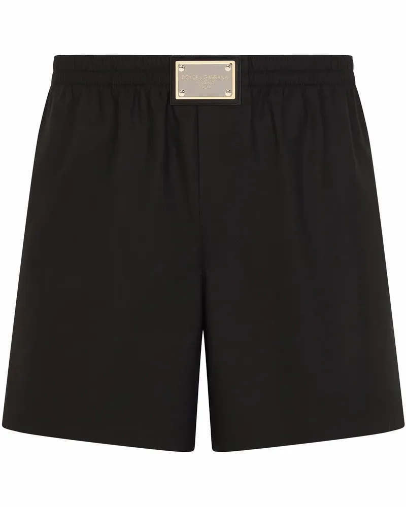 Dolce & Gabbana Boxershorts mit Logo-Schild - Schwarz Schwarz