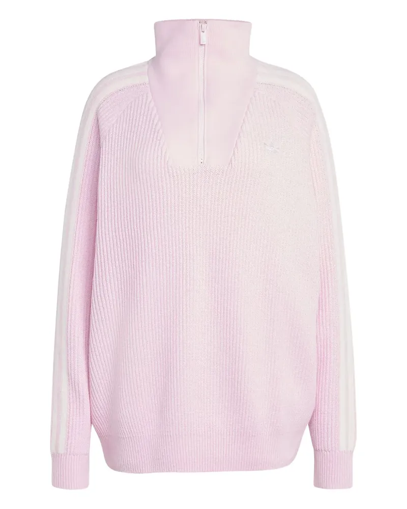 adidas Stehkragen-Pullover mit Reißverschluss - Rosa Rosa