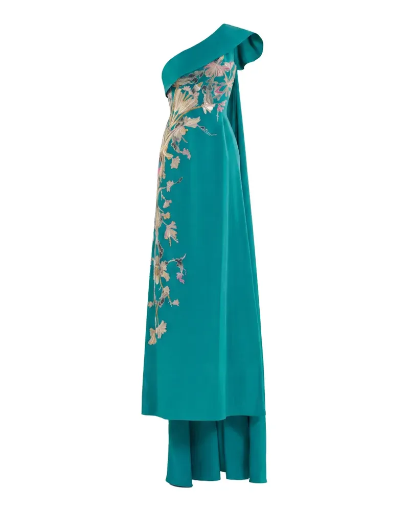Saiid Kobeisy one-shoulder embroidered evening dress - Blau Blau