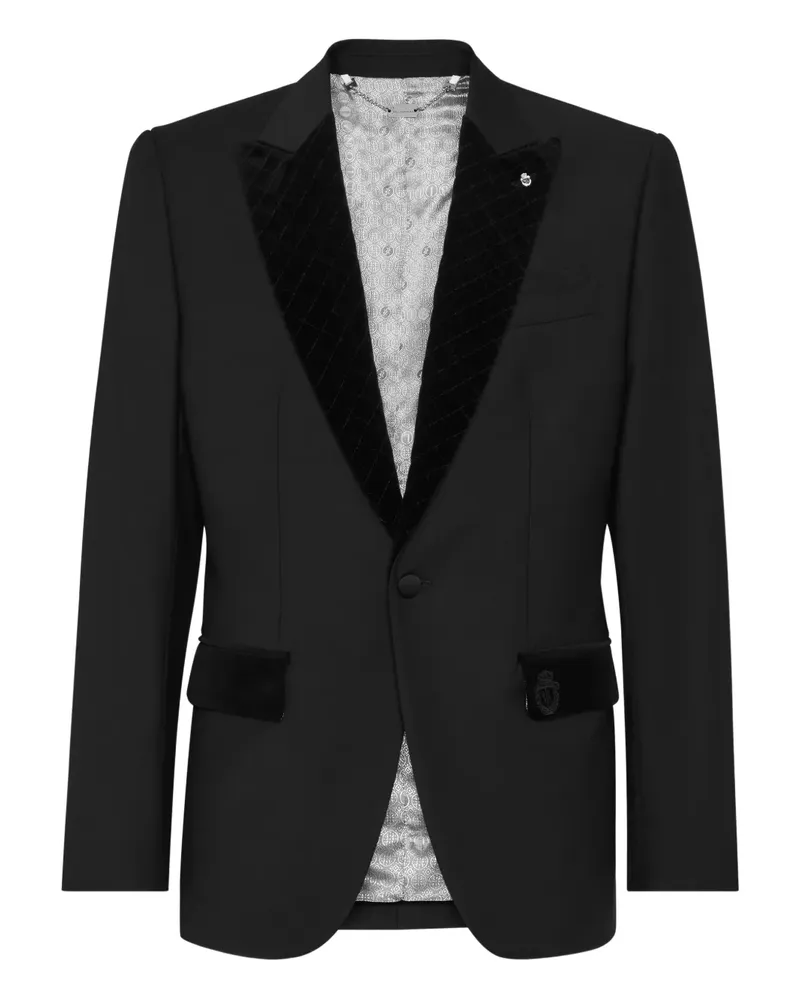 Billionaire Classic velvet-trimmed tailored blazer - Schwarz Schwarz