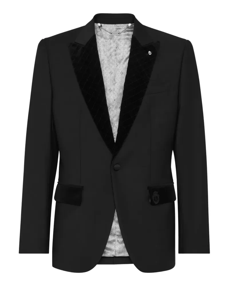 Billionaire Classic Blazer mit Samtbesatz - Schwarz Schwarz