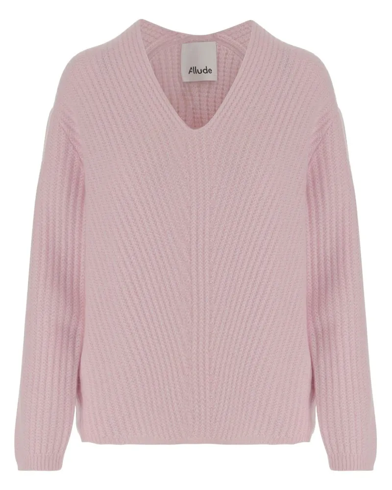 ALLUDE Gerippter Kaschmirpullover - 60 PINK 60