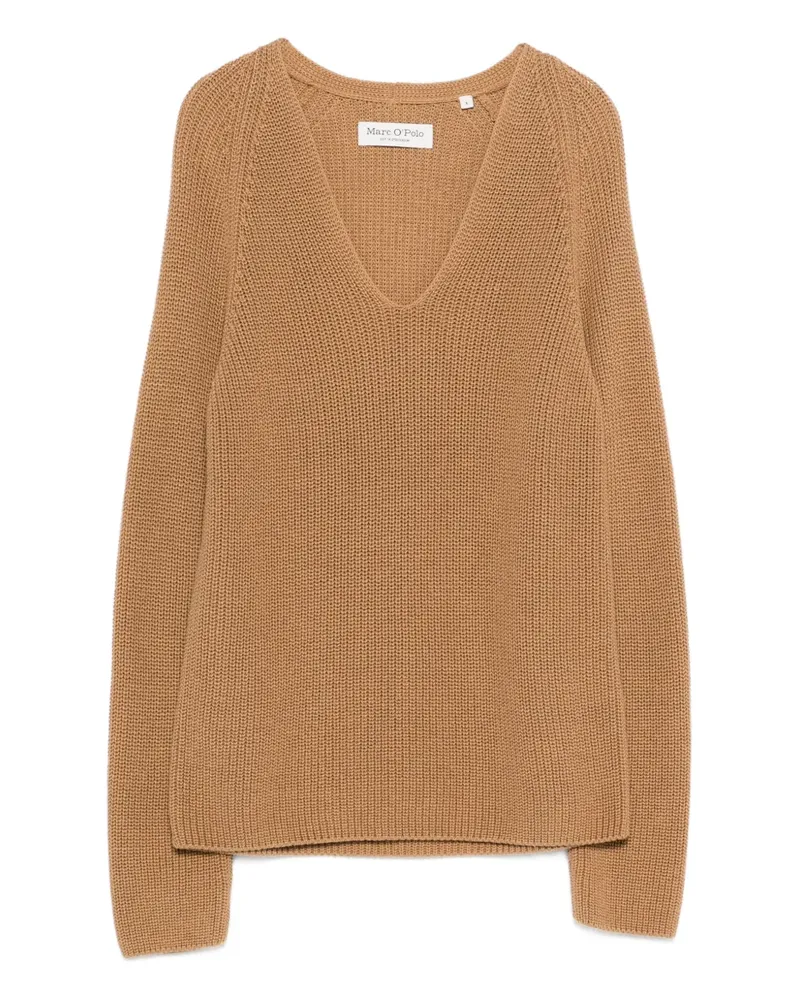 Marc O'Polo V-neck knitted sweater - Braun Braun