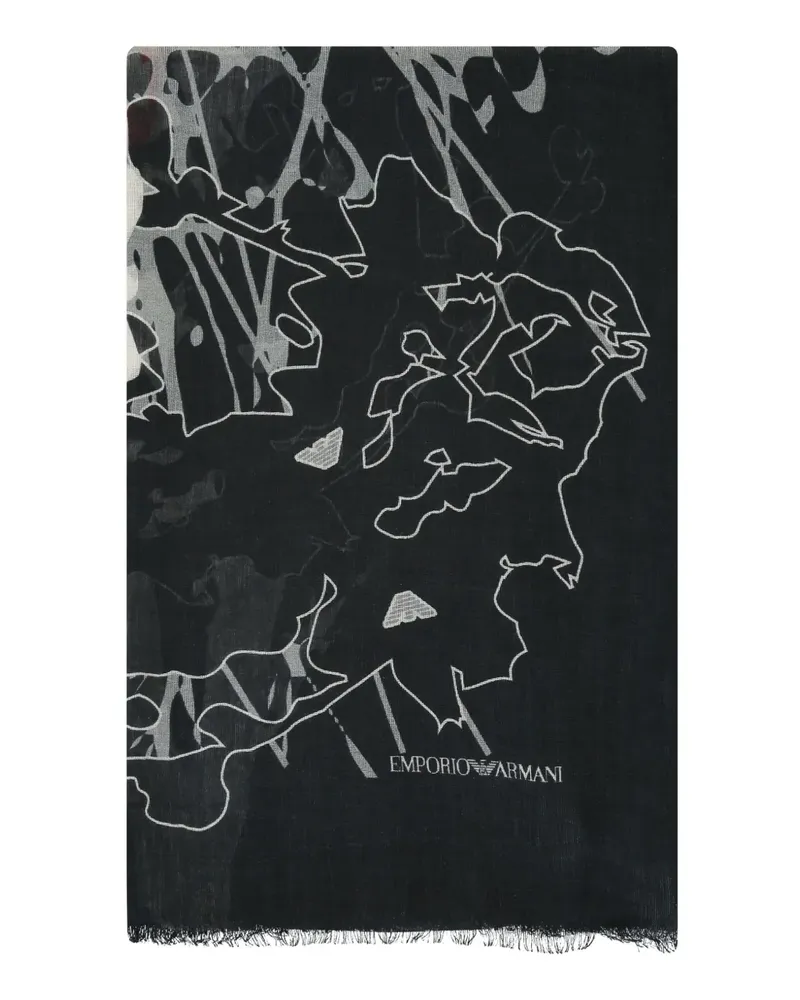 Emporio Armani Schal mit grafischem Print - Schwarz Schwarz