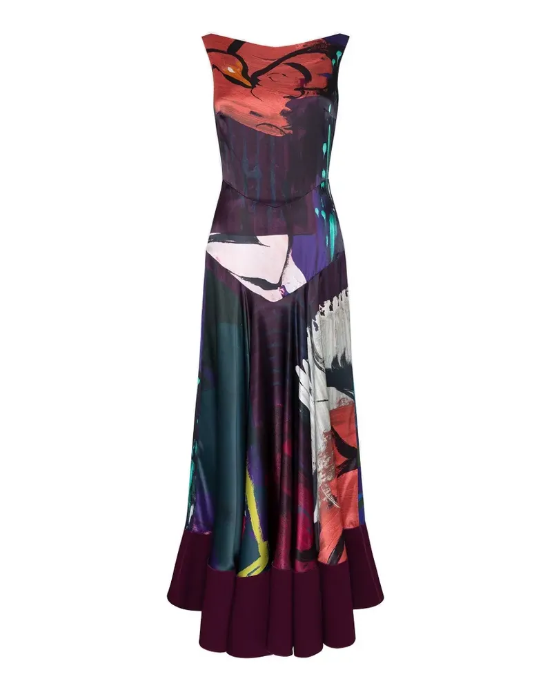 Roksanda Ilincic Munir Maxikleid mit Iris Leda-Print - Violett Violett